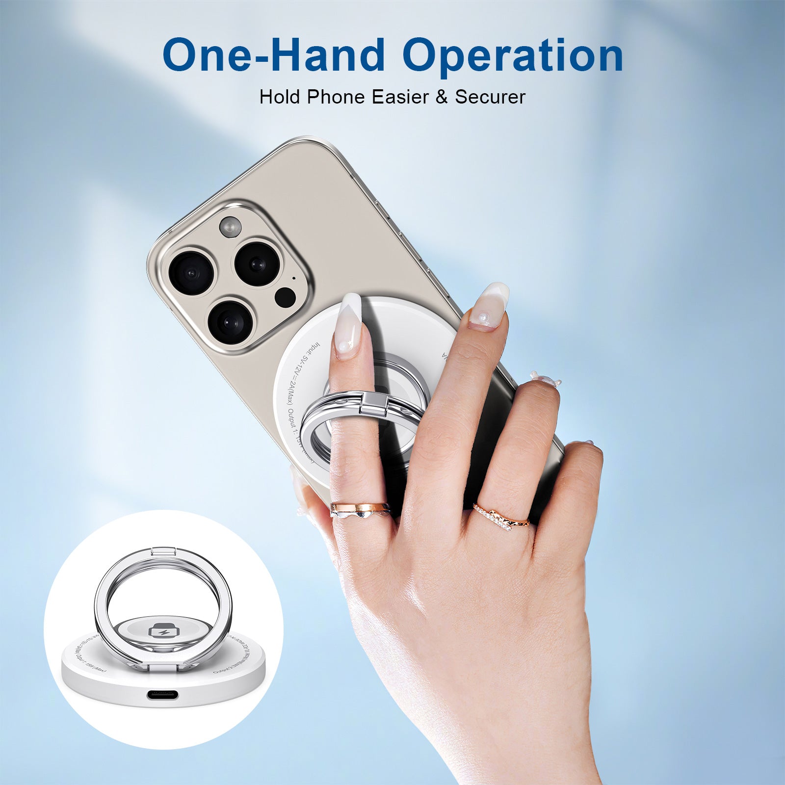 3-in-1 Wireless Charger Ring Stand  Fast, Foldable & Stylish Dewell X