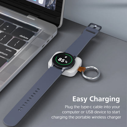 Portable Smartwatch Charger | 1200mAh Keychain Power Bank | Wireless Travel Charging Companion Dewell X