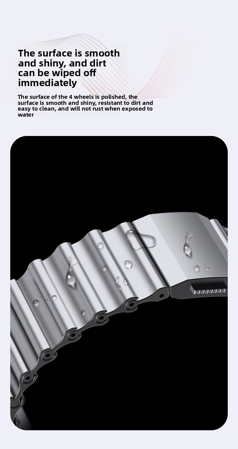 Premium Stainless Steel Ocean Band for Apple Watch - Scratch-Resistant Magnetic Link Bracelet