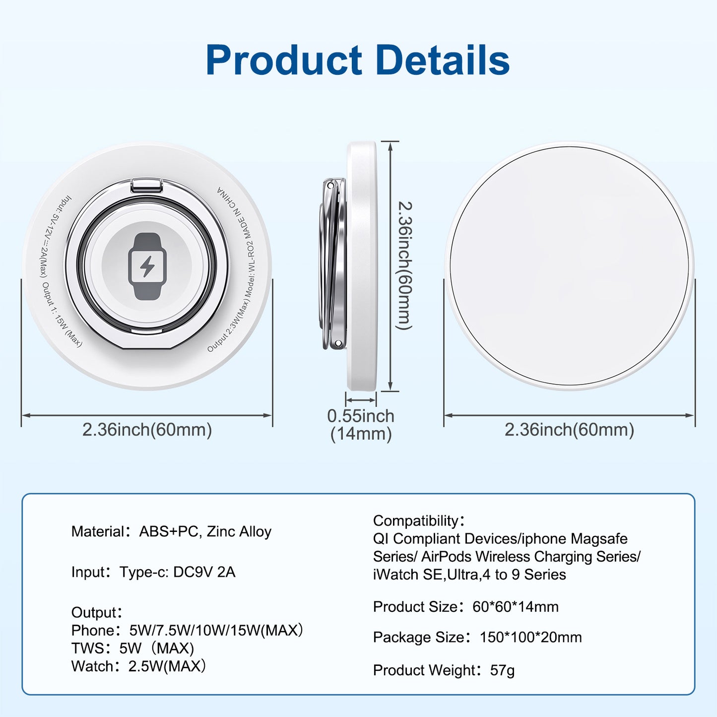 3-in-1 Wireless Charger Ring Stand  Fast, Foldable & Stylish Dewell X