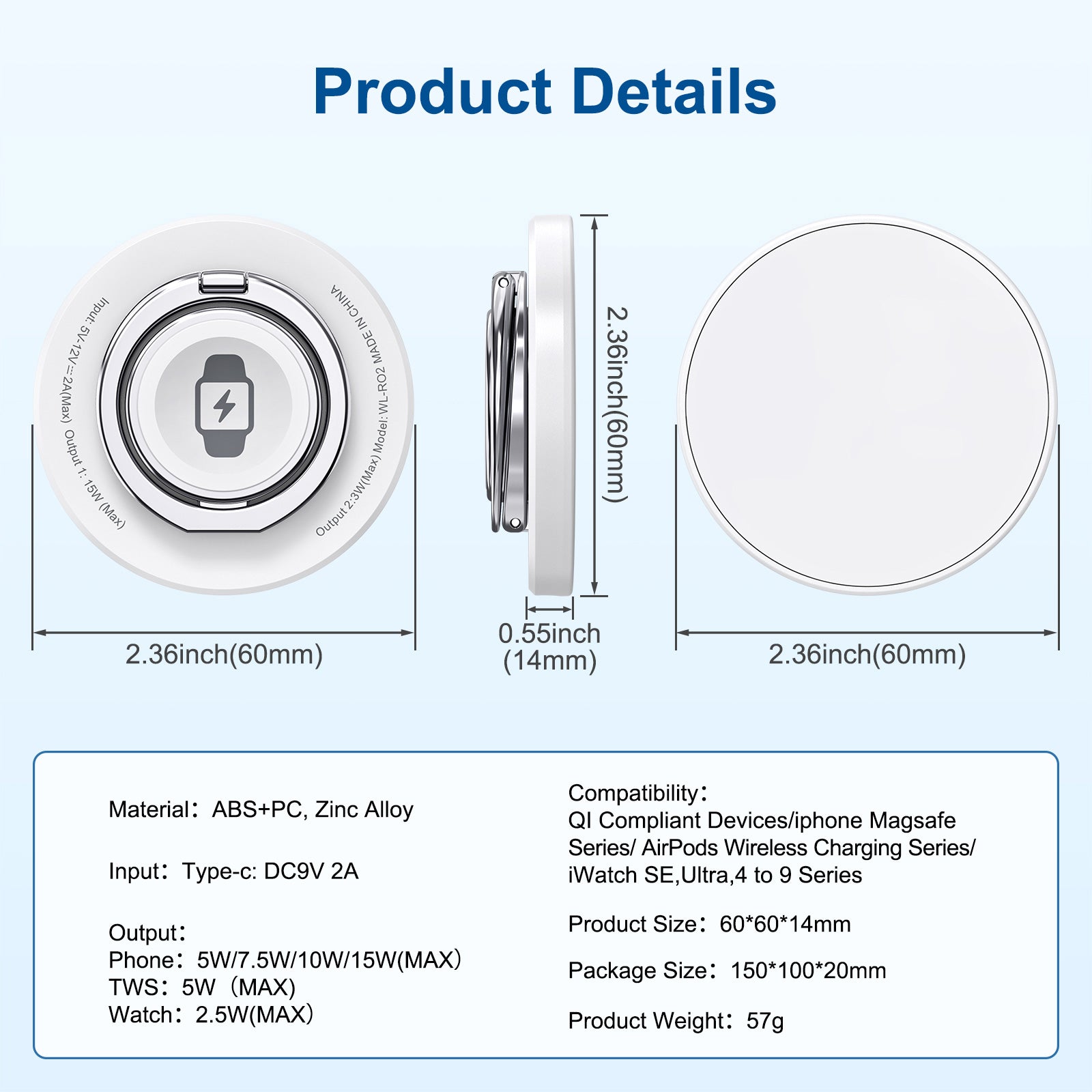 3-in-1 Wireless Charger Ring Stand  Fast, Foldable & Stylish Dewell X