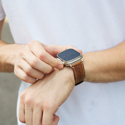 Luxury Vintage Leather Band For Apple Watch Dewell X