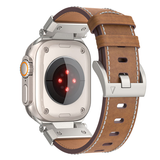 Mecha Leather Band For Apple Watch Dewell X