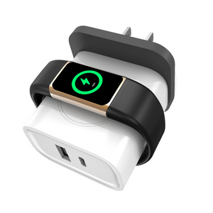 Universal 3-in-1 Charger – Fast USB, Type-C & Wireless for Smartwatch White Dewell X