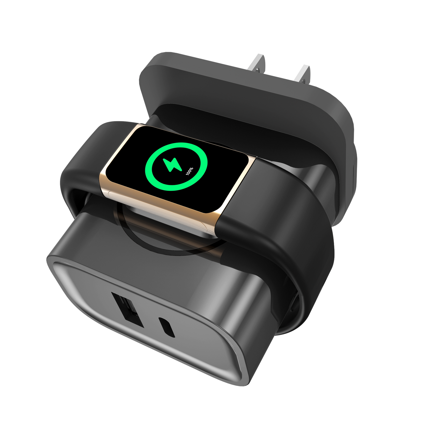 Universal 3-in-1 Charger – Fast USB, Type-C & Wireless for Smartwatch Dewell X