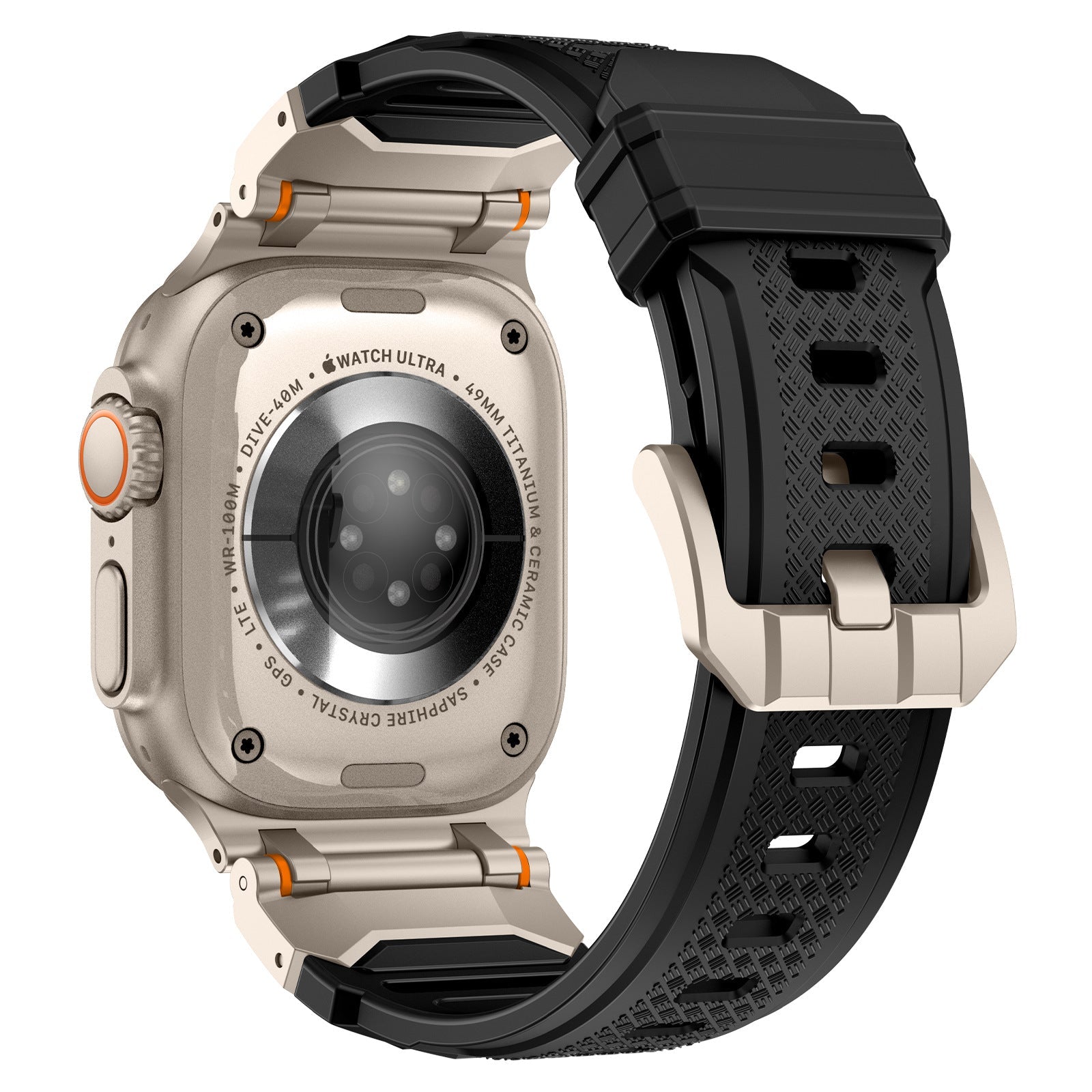 Silicone strap with stainless steel head and Ultra metal end pieces strap Dewell X