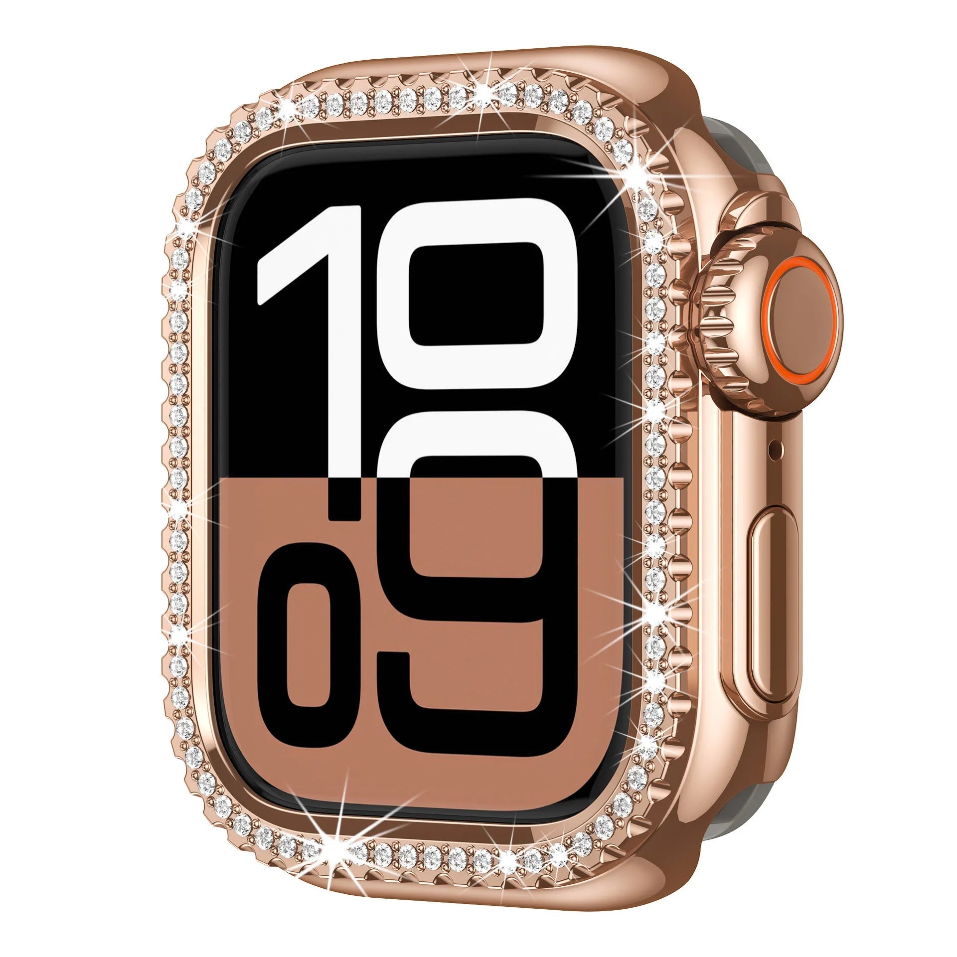 Diamond-Encrusted Apple Watch Case: Compatible with Series 4-9 & SE, Cutout Design Protective Cover Dewell X