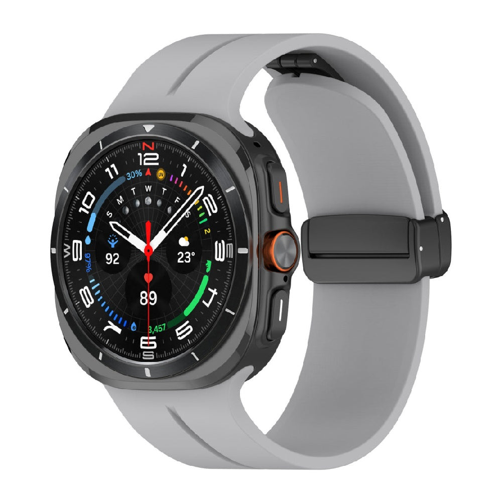 Magnetic Silicone Band For Galaxy Watch 7 Ultra/8 Ultra Gray Galaxy 7Ultra 8Ultra Dewell X