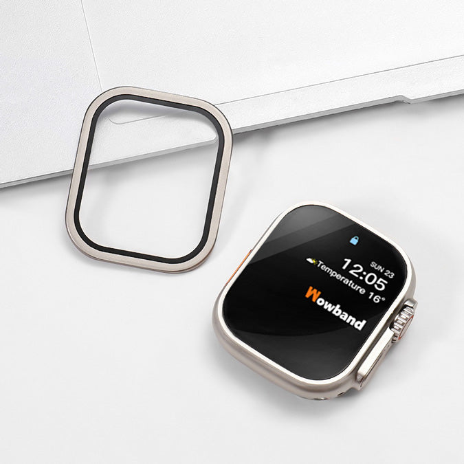 Titanium Alloy Frame Tempered Film For Apple Watch Dewell X