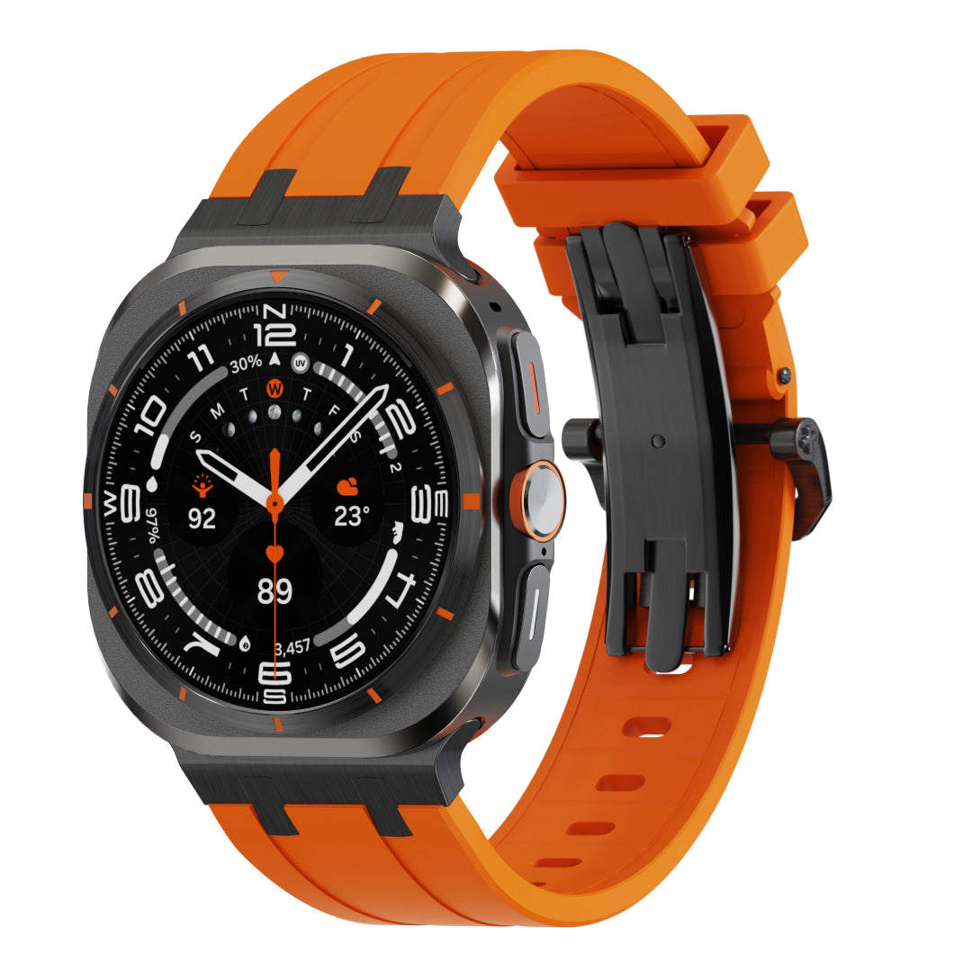 Luxury AP Butterfly Buckle Silicone Band For Samsung Galaxy Watch Ultra Dewell X
