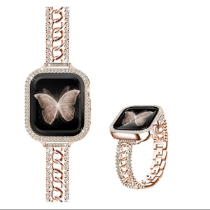 Bling Diamond Band Compatible for Apple Watch Rose Gold Dewell X