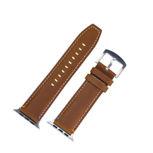 Leather Band for Apple Watch | Dual-Layer Nubuck Comfort Brown Dewell X
