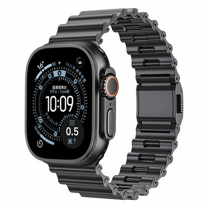 Premium Stainless Steel Ocean Band for Apple Watch - Scratch-Resistant Magnetic Link Bracelet