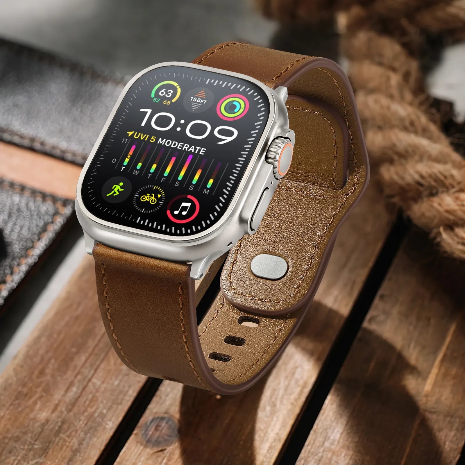 Top-grain cowhide strap Ultra model Star Hao new version suitable for Apple Watch 10 Dewell X