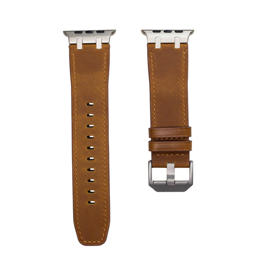 Premium AP Leather Band for Apple Watch - Vintage Design Brown Dewell X