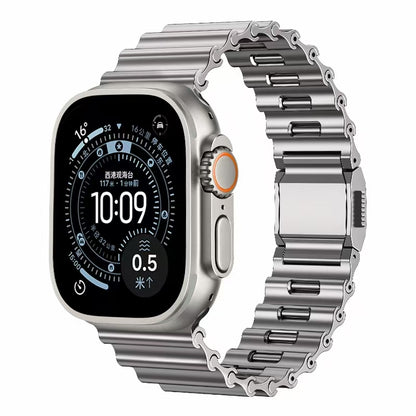 Premium Stainless Steel Ocean Band for Apple Watch - Scratch-Resistant Magnetic Link Bracelet