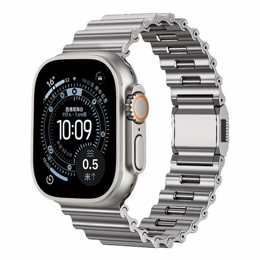 Premium Stainless Steel Ocean Band for Apple Watch - Scratch-Resistant Magnetic Link Bracelet