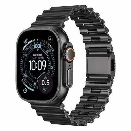 Premium Stainless Steel Ocean Band for Apple Watch - Scratch-Resistant Magnetic Link Bracelet