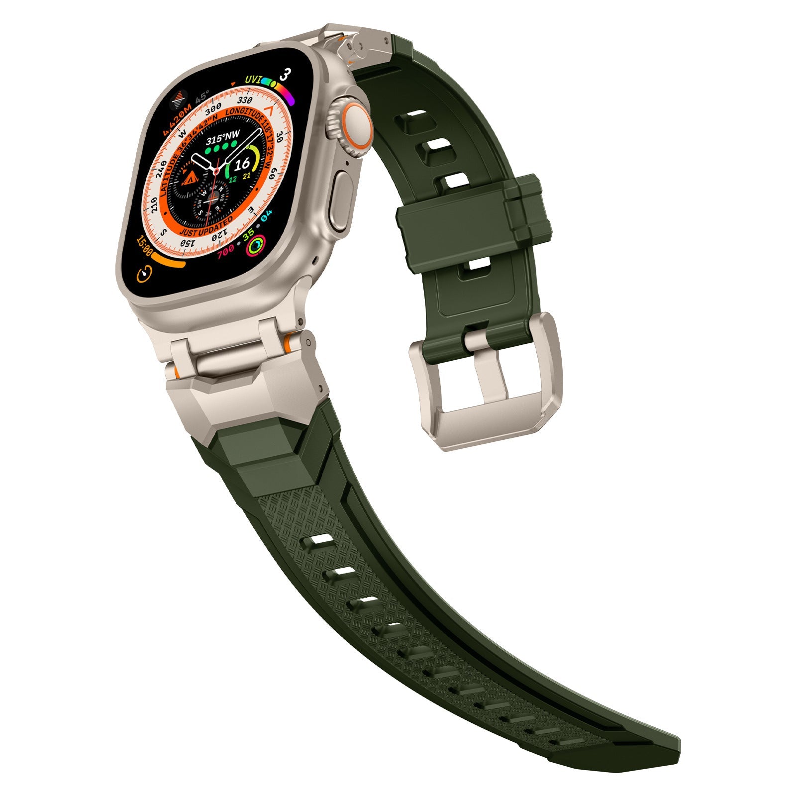 Silicone strap with stainless steel head and Ultra metal end pieces strap Dewell X