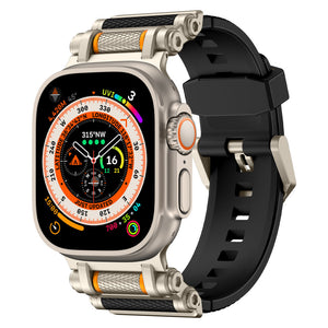 Tactical Destiny Gear Rotating Silicone Band For Apple WatcH Black Silver 44mm 45mm 46mm 49mm Dewell X