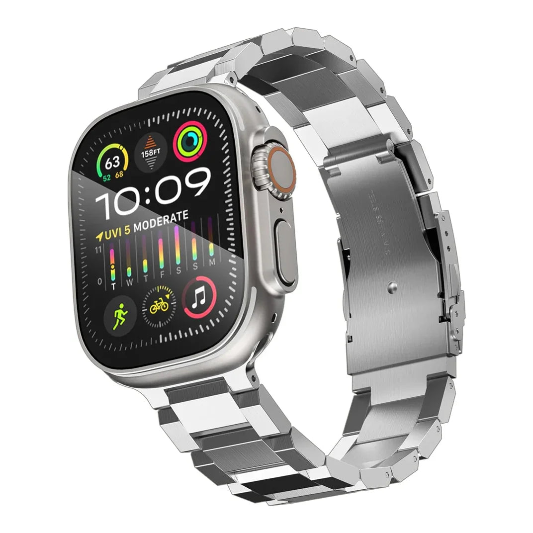 Titanium Metal Watchband For Apple Watch Silver Dewell X