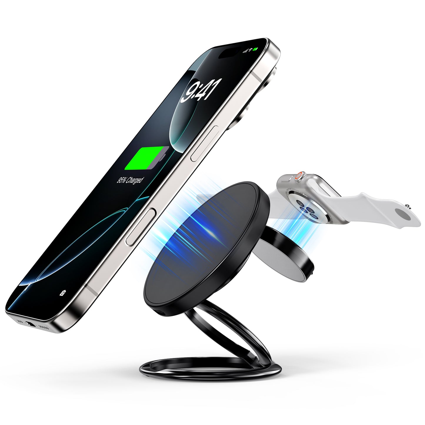 3-in-1 Wireless Charger Ring Stand  Fast, Foldable & Stylish Dewell X