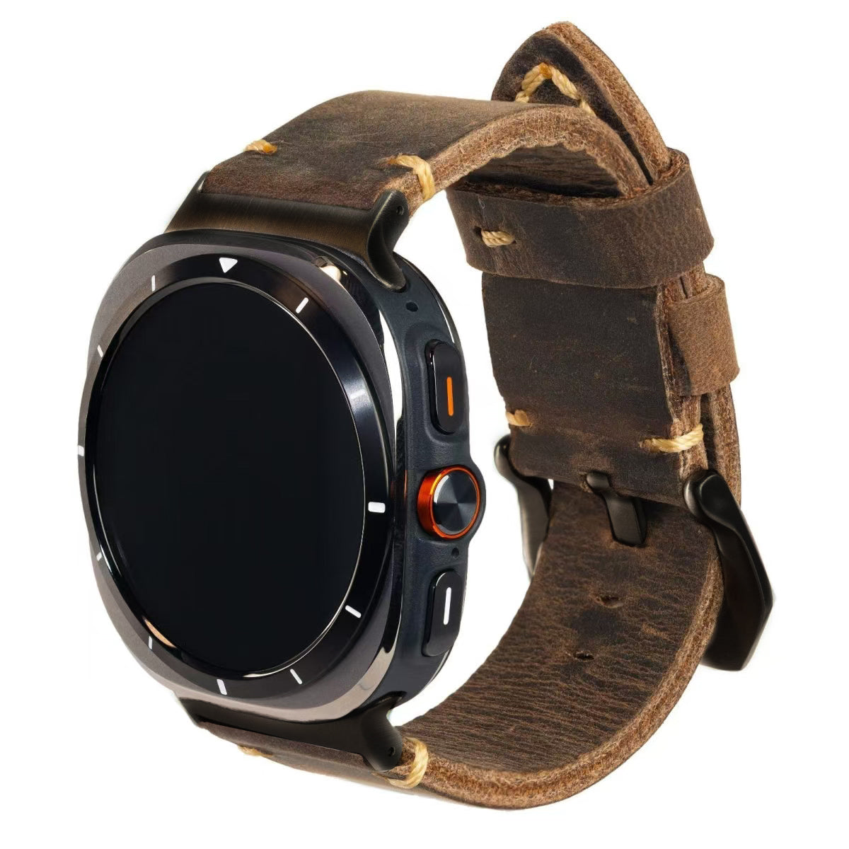 Leather Band For Galaxy Watch 7 Ultra/8 Ultra Brown Galaxy 7Ultra 8 Ultra Black Dewell X