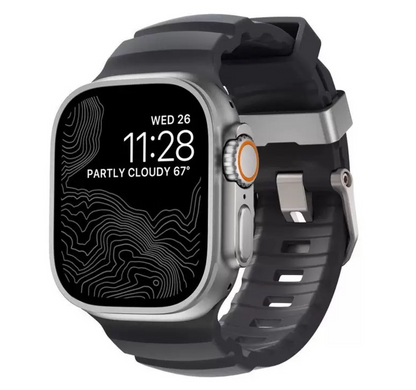 Rocky Point Rubber Outdoor Durable FKM Sport Band Storm Gray silver 44 45 46 49mm Dewell X