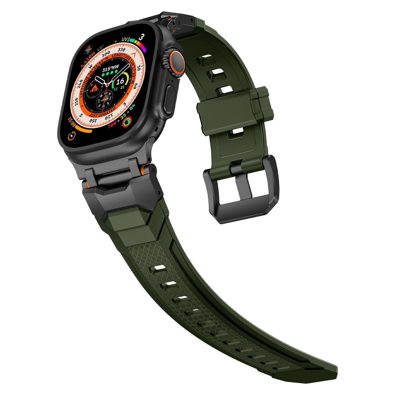 Silicone strap with stainless steel head and Ultra metal end pieces strap Dewell X