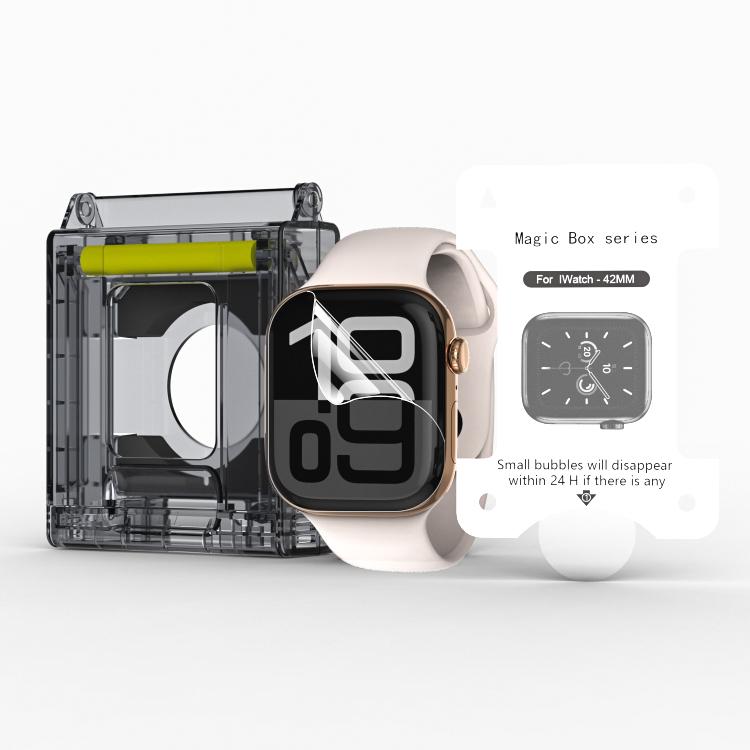 2 PCS  Hydrogel Film for Apple Watch with Quick-Install Magic Box - 9H Scratch Resistance Oil/Water Repellent HD Clear Universal Fit for Multiple Models - Easy Installation No Skills Required Dewell X