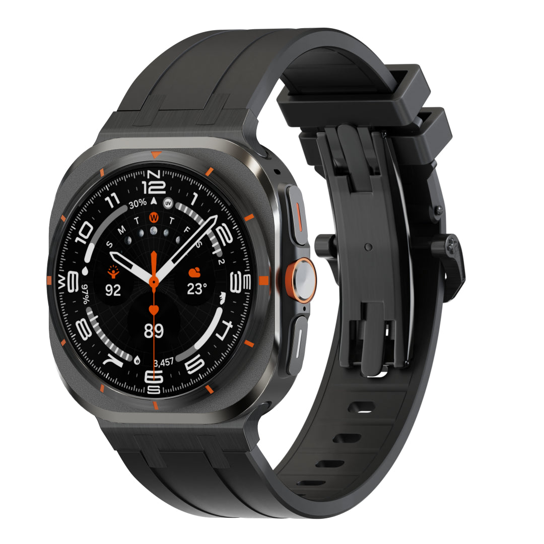 Luxury AP Butterfly Buckle Silicone Band For Samsung Galaxy Watch Ultra Dewell X