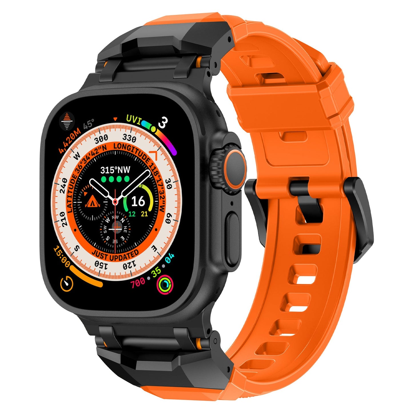 Silicone strap with stainless steel head and Ultra metal end pieces strap Dewell X
