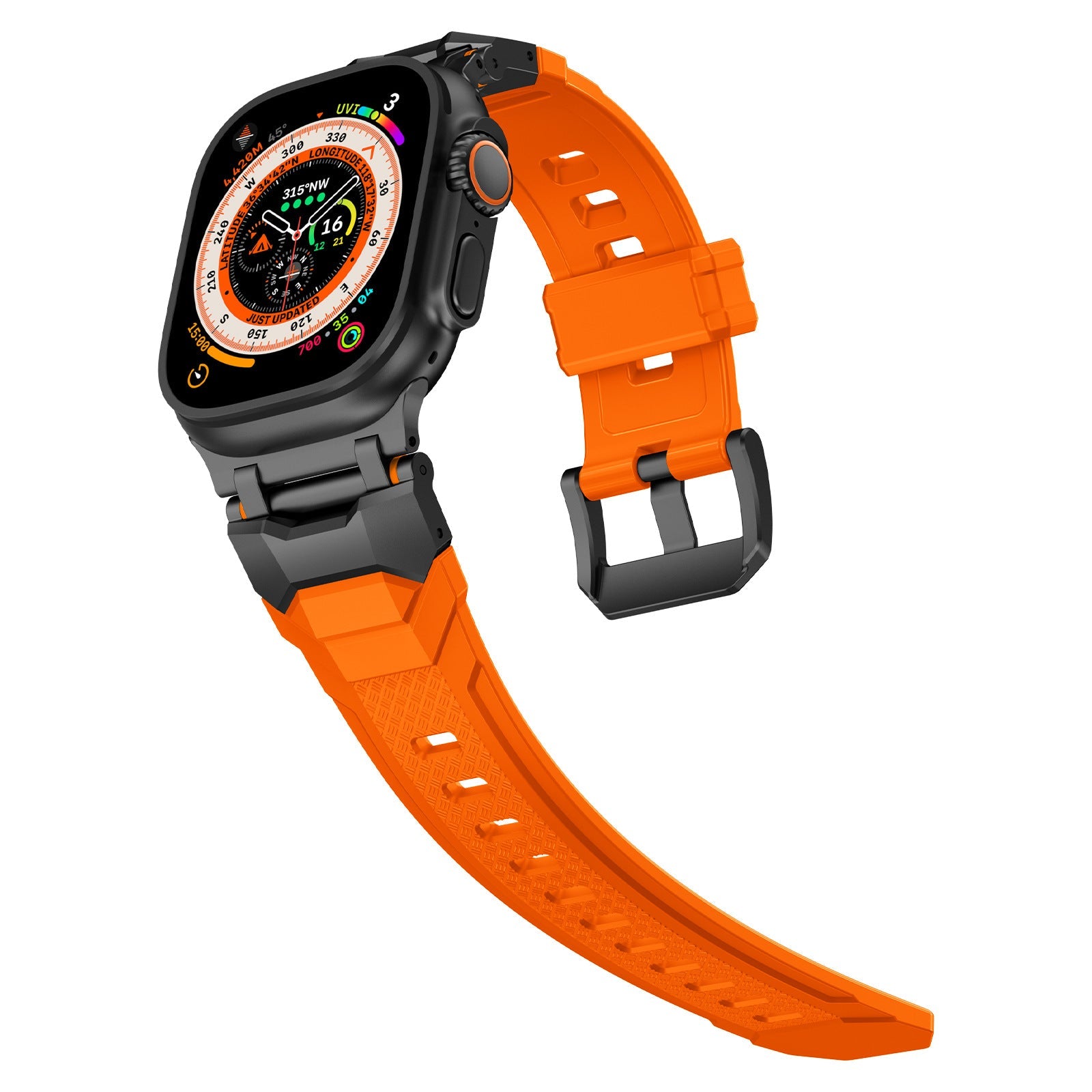 Silicone strap with stainless steel head and Ultra metal end pieces strap Dewell X