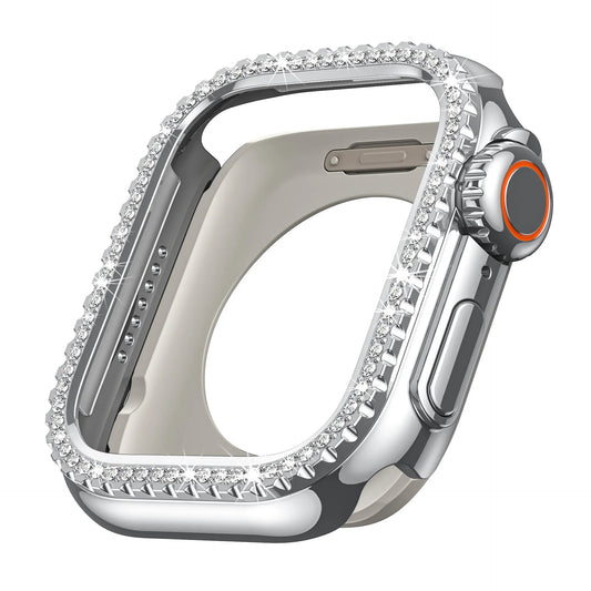 Diamond-Encrusted Apple Watch Case: Compatible with Series 4-9 & SE, Cutout Design Protective Cover Dewell X