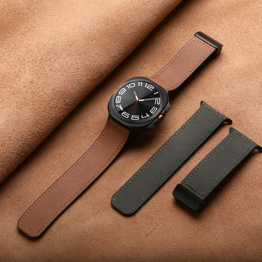 Magnetic Leather & Silicone Band for Samsung Galaxy Watch Ultra Dewell X