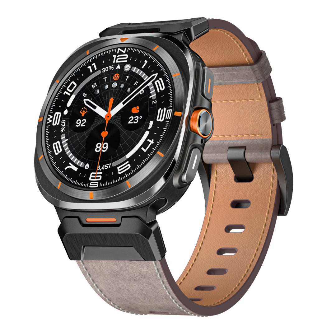Tactical Leather Band For Samsung Galaxy Watch Ultra Dewell X