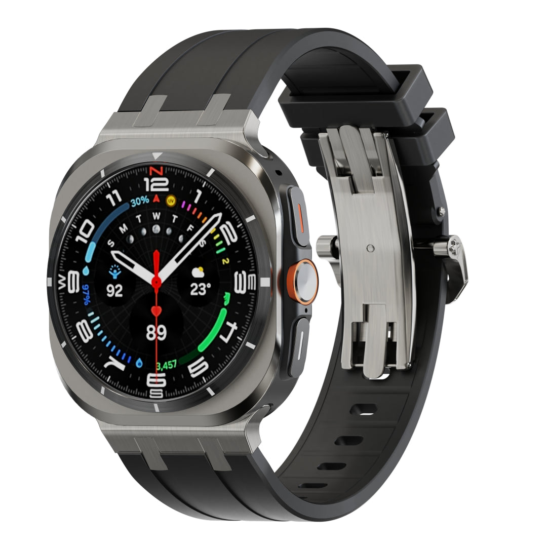 Luxury AP Butterfly Buckle Silicone Band For Samsung Galaxy Watch Ultra Dewell X