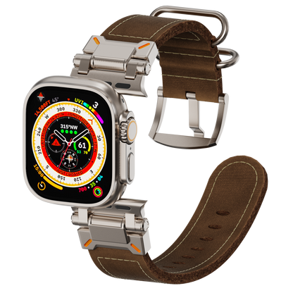 Tactical Leather Band For Apple Watch Dewell X