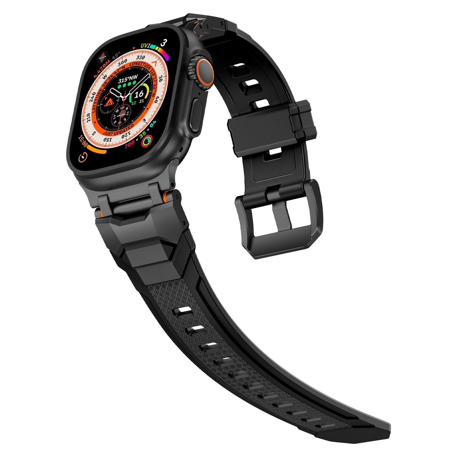 Silicone strap with stainless steel head and Ultra metal end pieces strap Dewell X