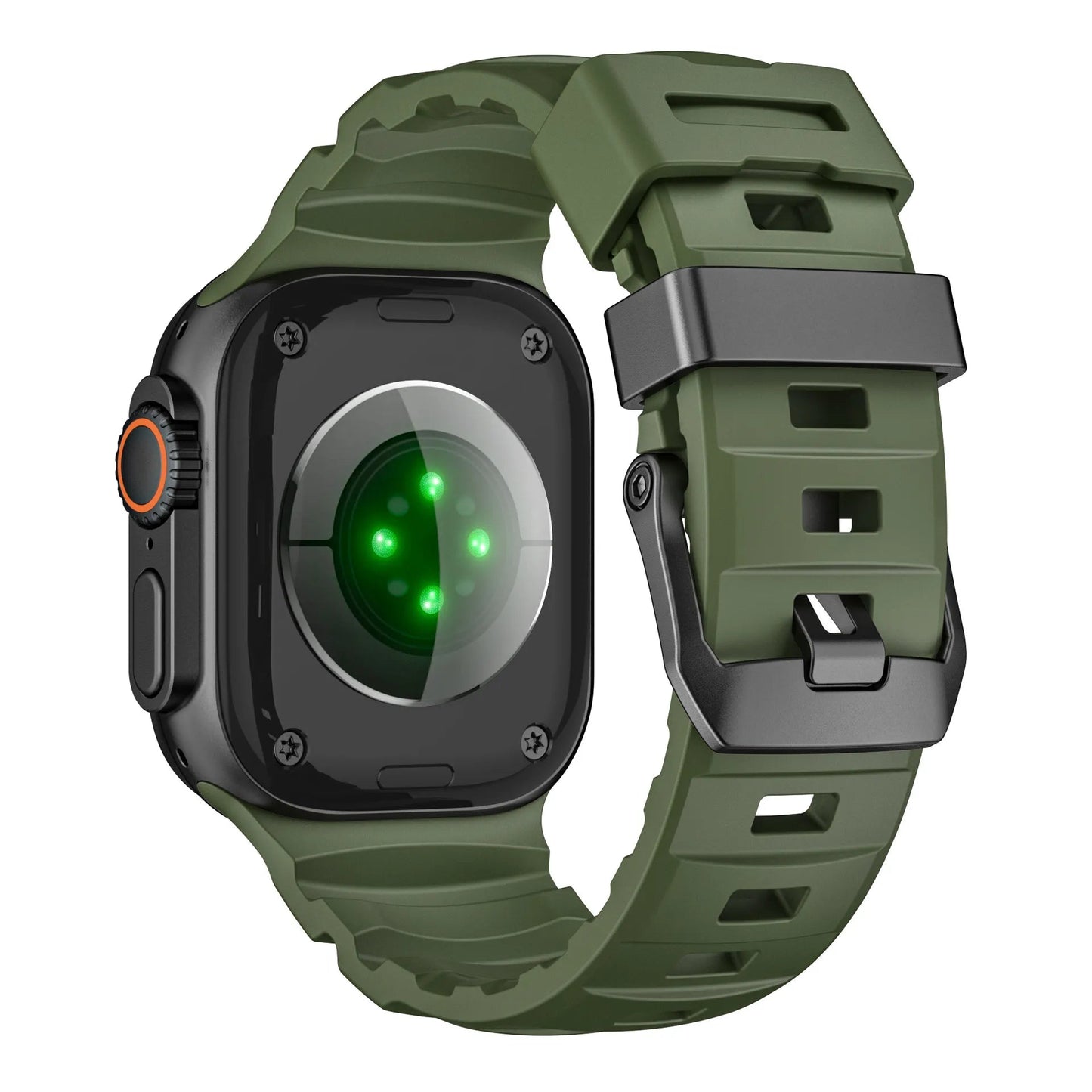 Wild path FKM fluororubber sports strap titanium metal clasp suitable for Apple Watch Ultra 2/1 S10/9/8/7/SE replacement wristband (49mm 45mm 44mm 42mm) Dewell X