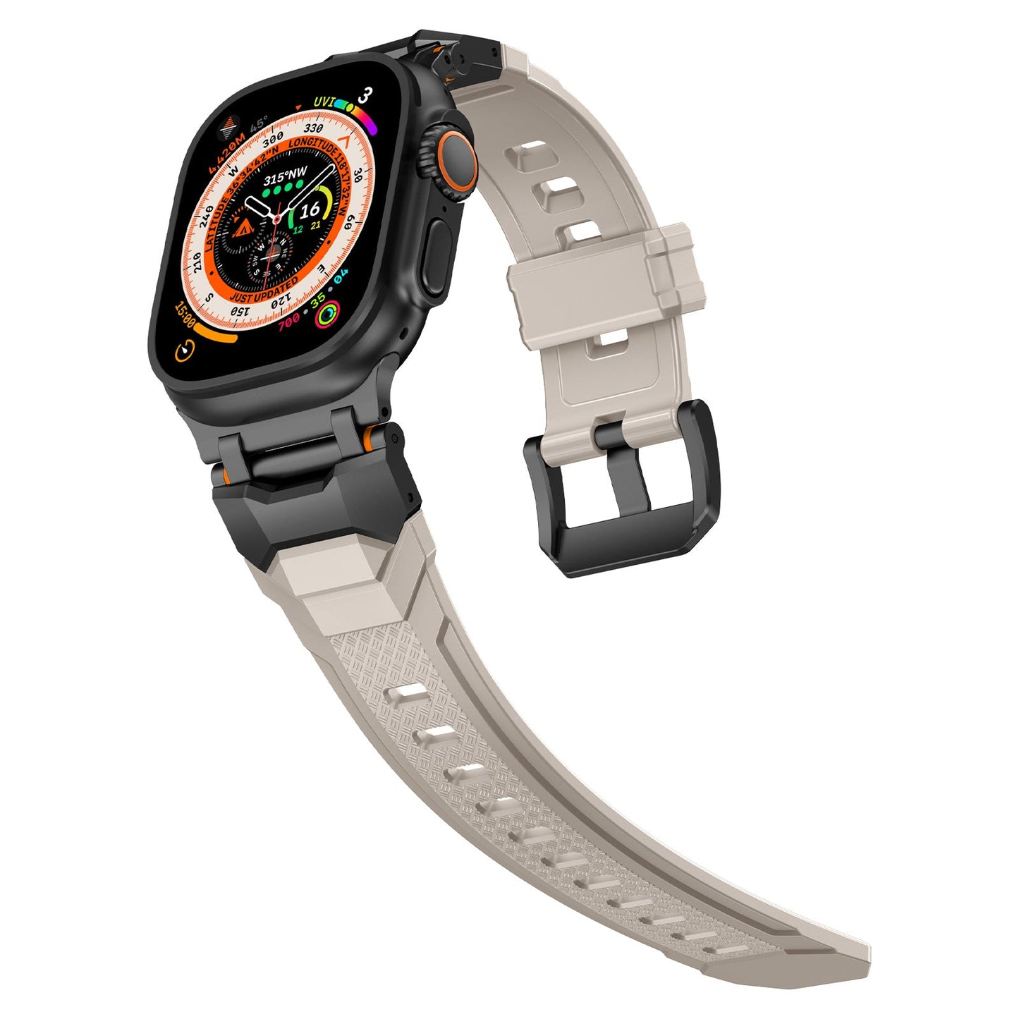 Silicone strap with stainless steel head and Ultra metal end pieces strap Dewell X