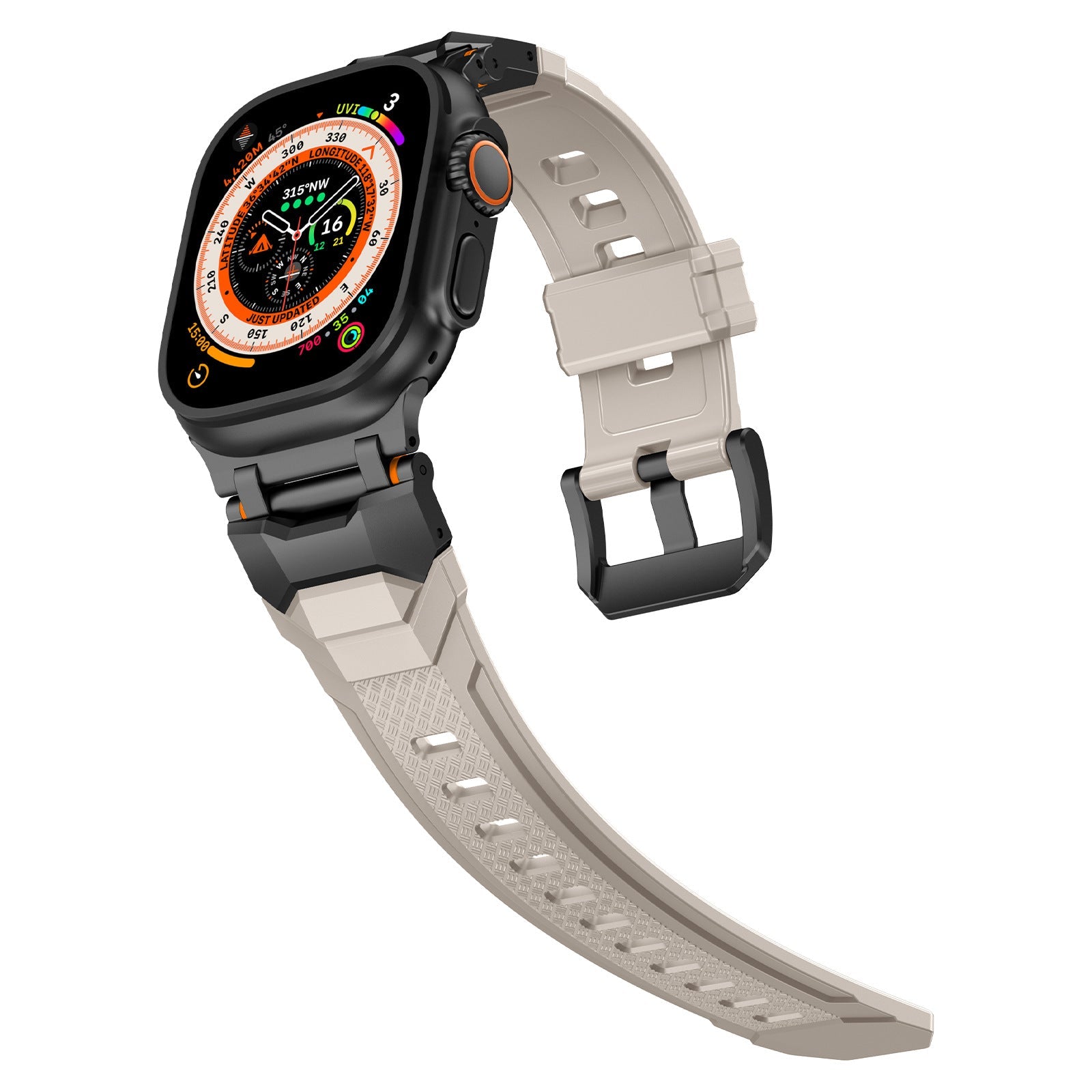 Silicone strap with stainless steel head and Ultra metal end pieces strap Dewell X
