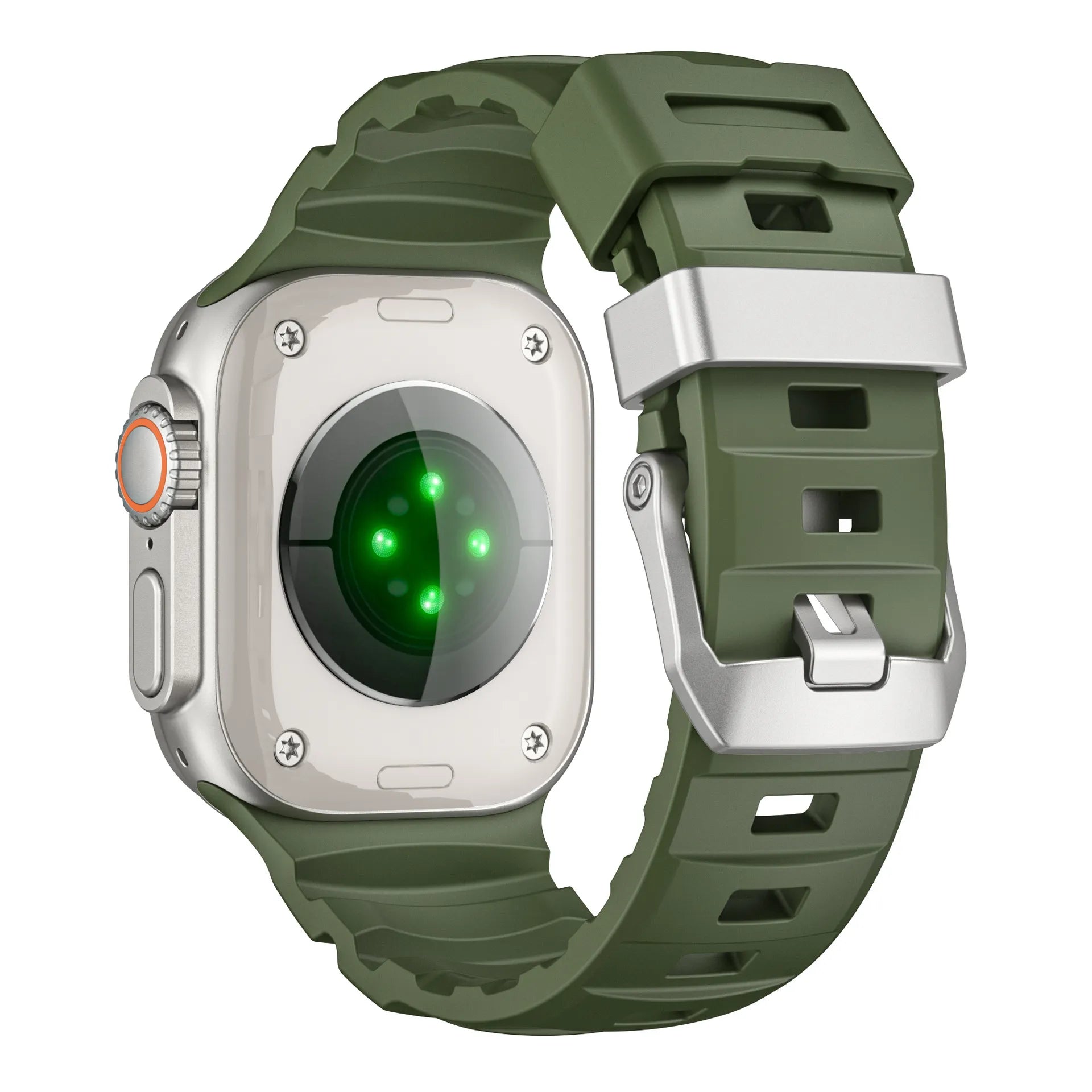 Wild path FKM fluororubber sports strap titanium metal clasp suitable for Apple Watch Ultra 2/1 S10/9/8/7/SE replacement wristband (49mm 45mm 44mm 42mm) Dewell X