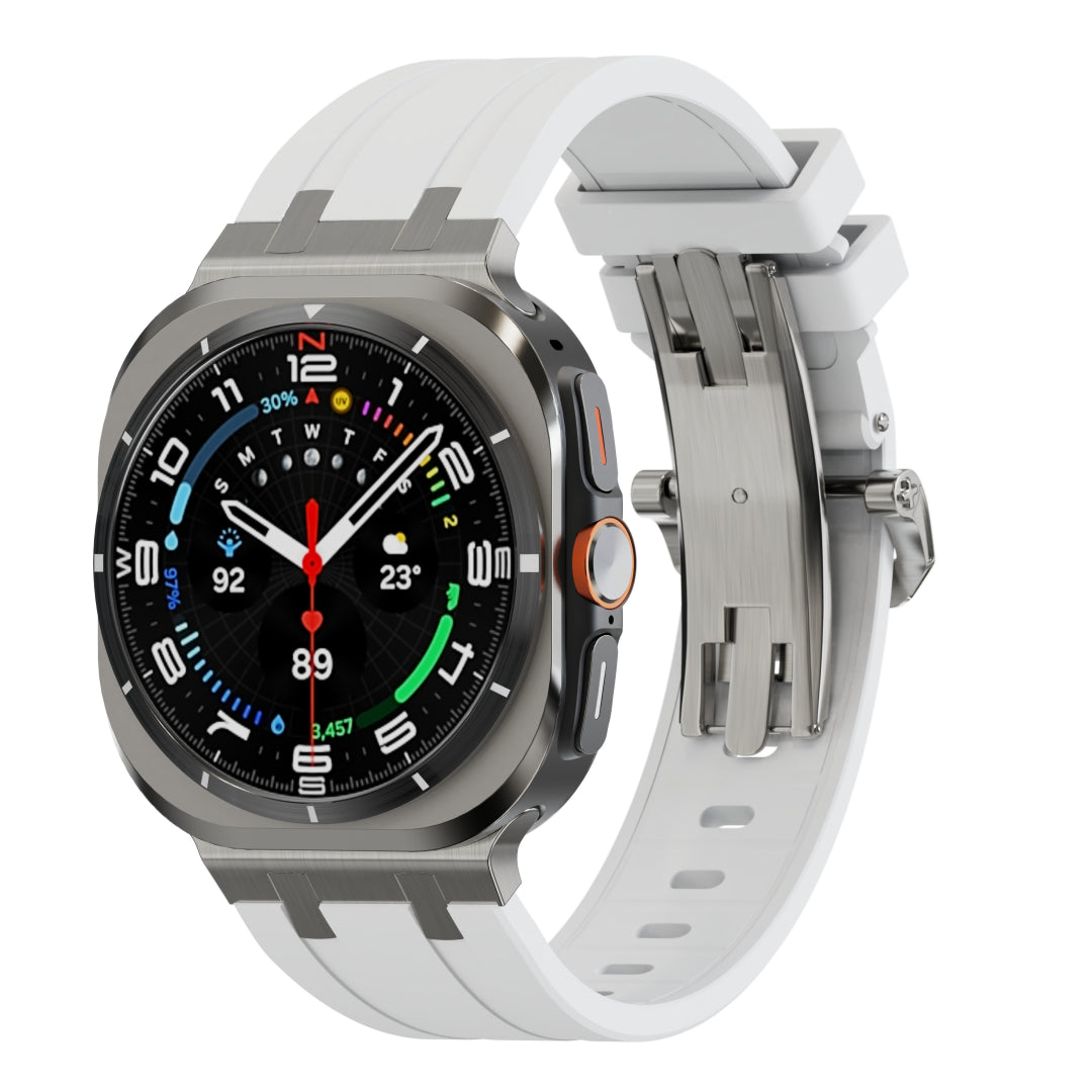 Luxury AP Butterfly Buckle Silicone Band For Samsung Galaxy Watch Ultra Dewell X