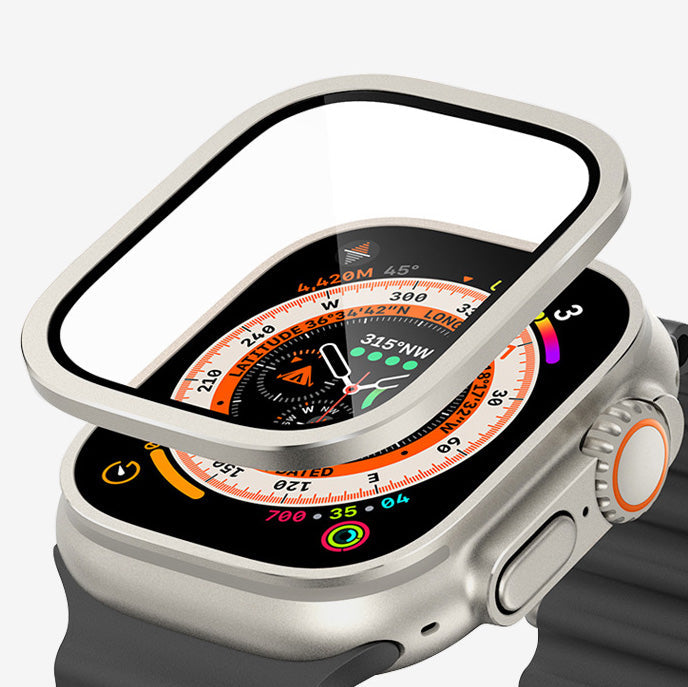 Titanium Alloy Frame Tempered Film For Apple Watch Dewell X