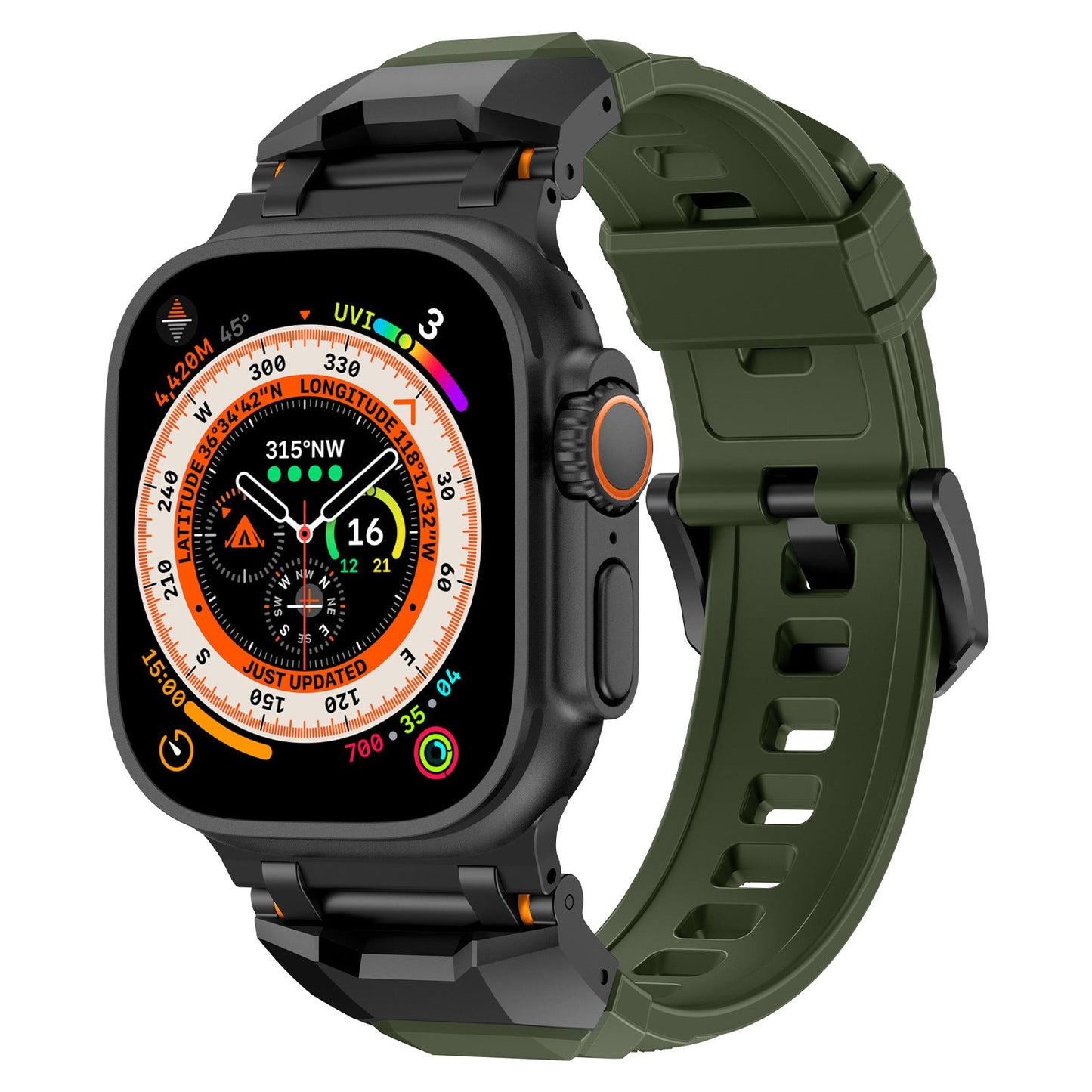 Silicone strap with stainless steel head and Ultra metal end pieces strap Dewell X