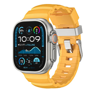 Rocky Point Rubber Outdoor Durable FKM Sport Band Yellow silver 44 45 46 49mm Dewell X