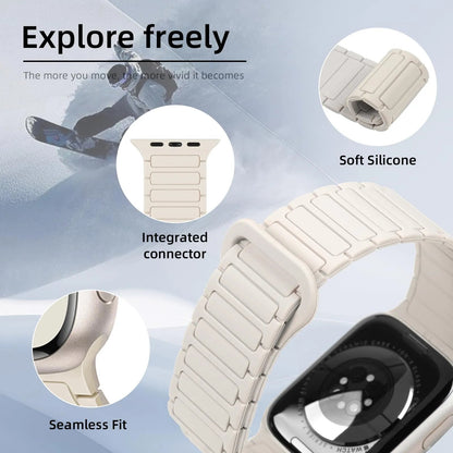 Magnetic Silicone Band for Apple Watch – Compatible with Ultra 2, Ultra, Series 1–10, SE (38–49mm) Dewell X