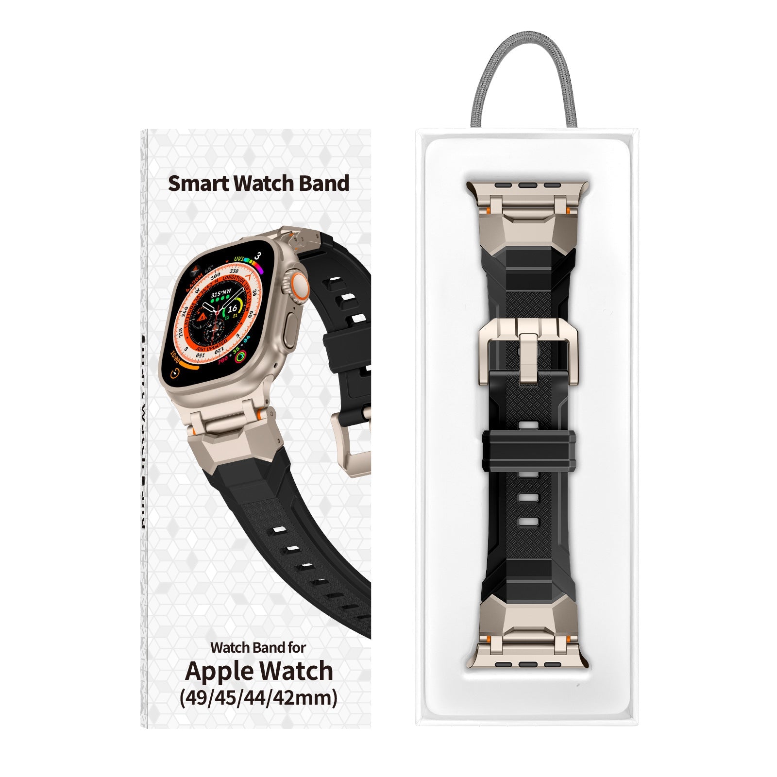 Silicone strap with stainless steel head and Ultra metal end pieces strap Dewell X