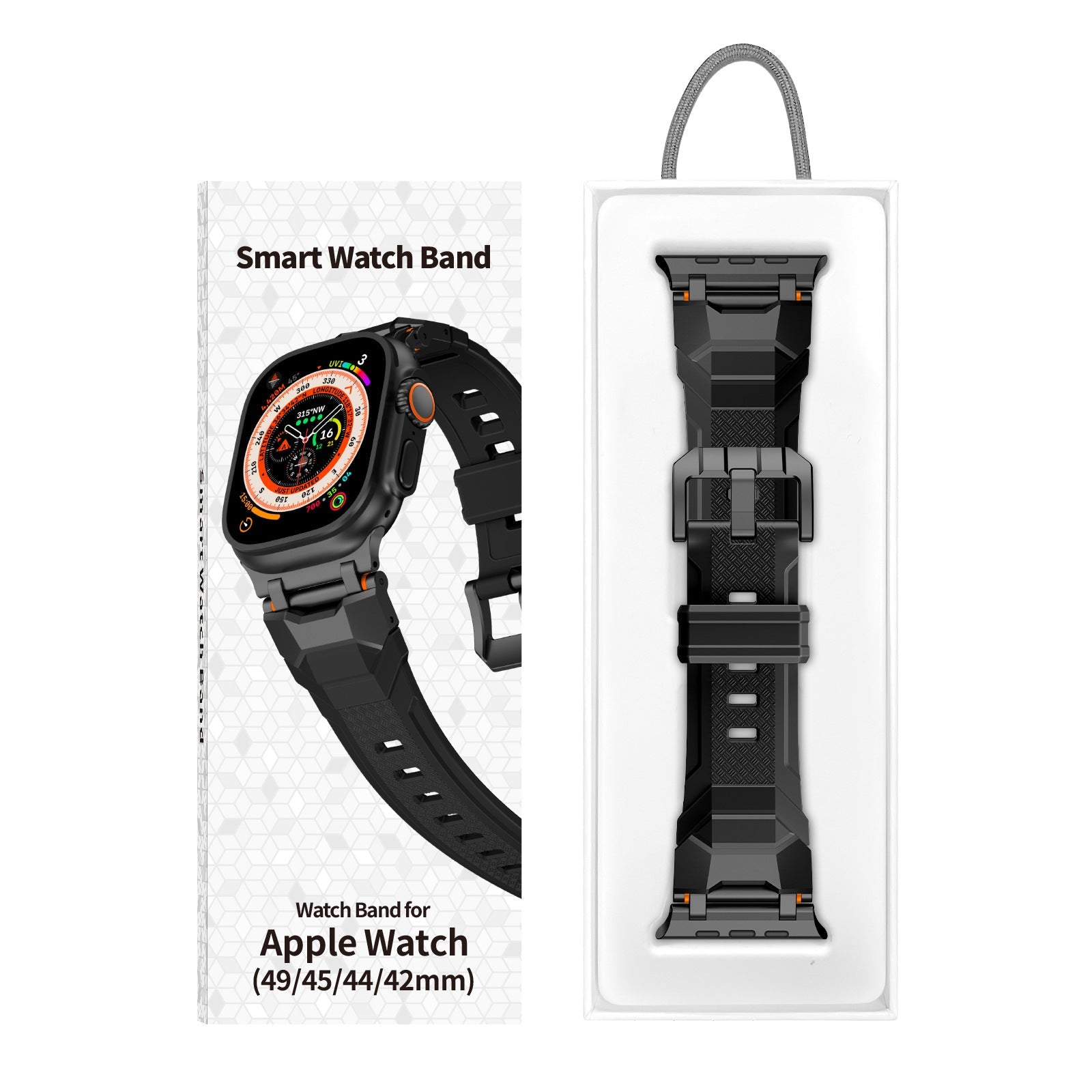 Silicone strap with stainless steel head and Ultra metal end pieces strap Dewell X